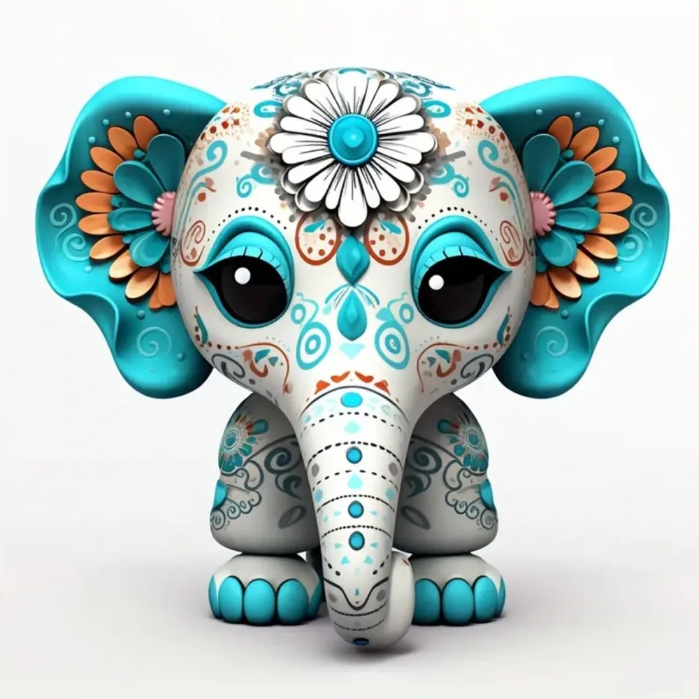 Baby Elephant Self-Adhesive Sticker, 4 in 1 Sheet
